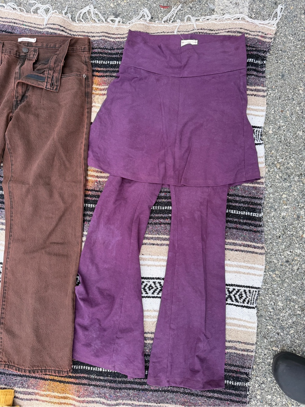 Bohemian Folk Women’s Purple Skirted Flare Leggings - Comfortable Everyday Style